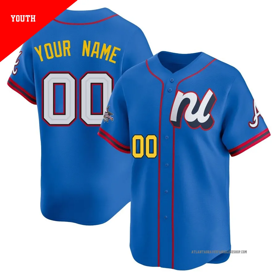 Atlanta Braves ＃00 Custom Youth Limited National League 2025 All-Star Edition Jersey - Blue