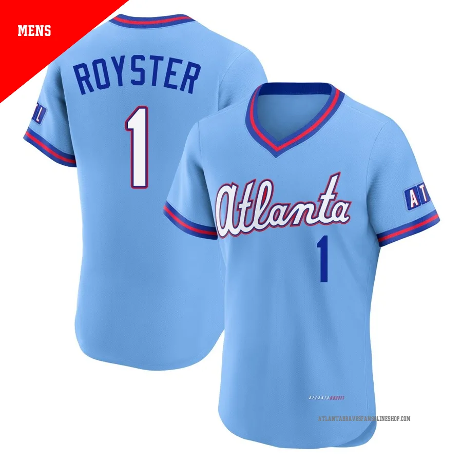 Atlanta Braves ＃1 Jerry Royster Men's Authentic Powder 2026 City Connect Stadium Jersey - Blue