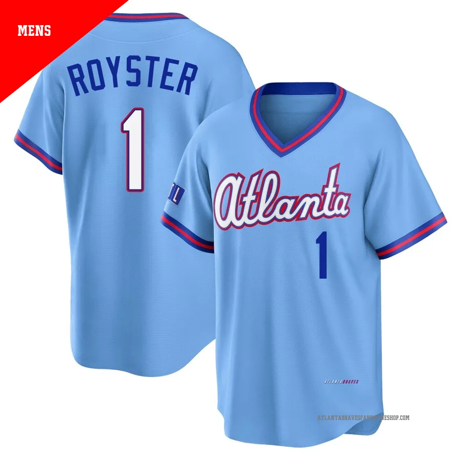 Atlanta Braves ＃1 Jerry Royster Men's Limited Powder 2026 City Connect Stadium Jersey - Blue