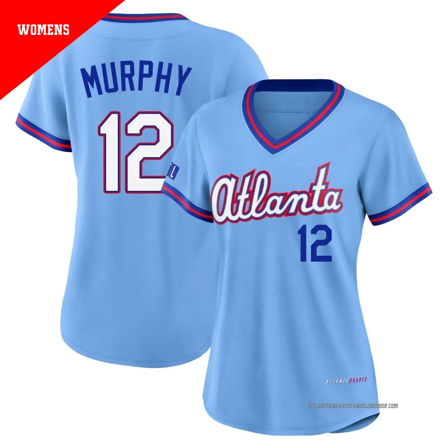 Atlanta Braves ＃12 Sean Murphy Women's Limited Powder 2026 City Connect Stadium Jersey - Blue