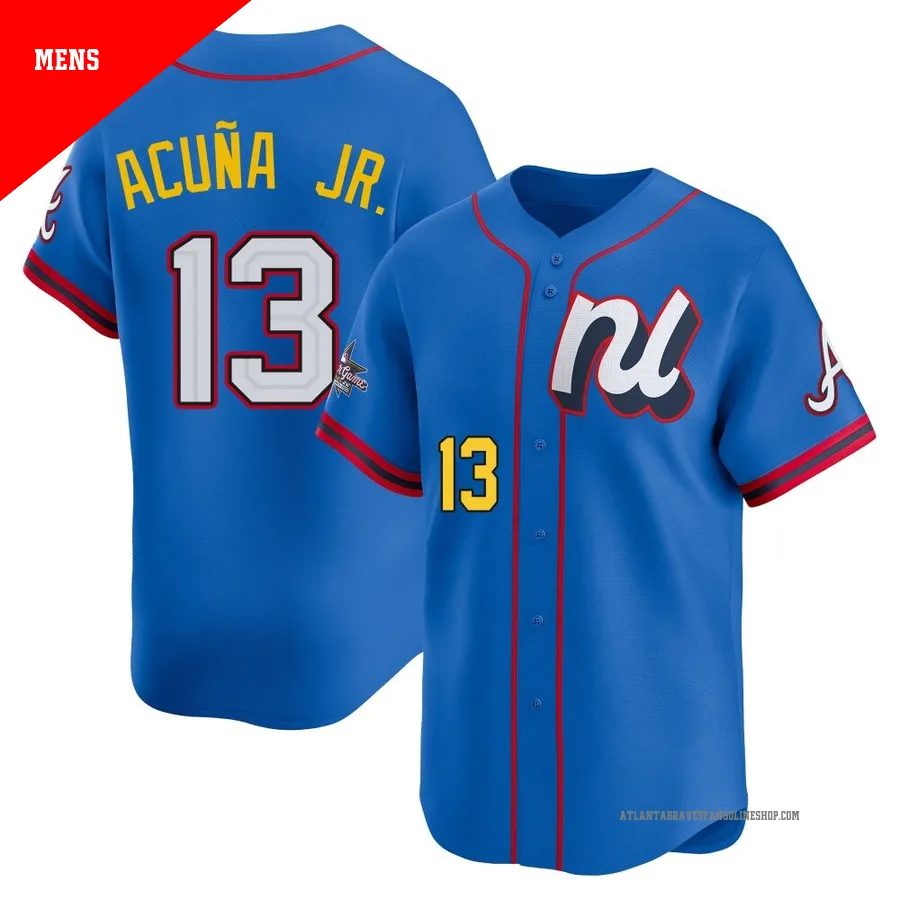 Atlanta Braves ＃13 Ronald Acuna Jr. Men's Limited National League 2025 All-Star Edition Jersey - Blue
