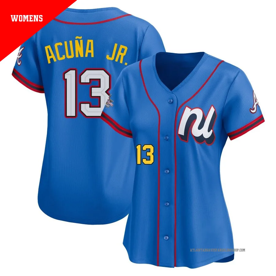 Atlanta Braves ＃13 Ronald Acuna Jr. Women's Limited National League 2025 All-Star Edition Jersey - Blue