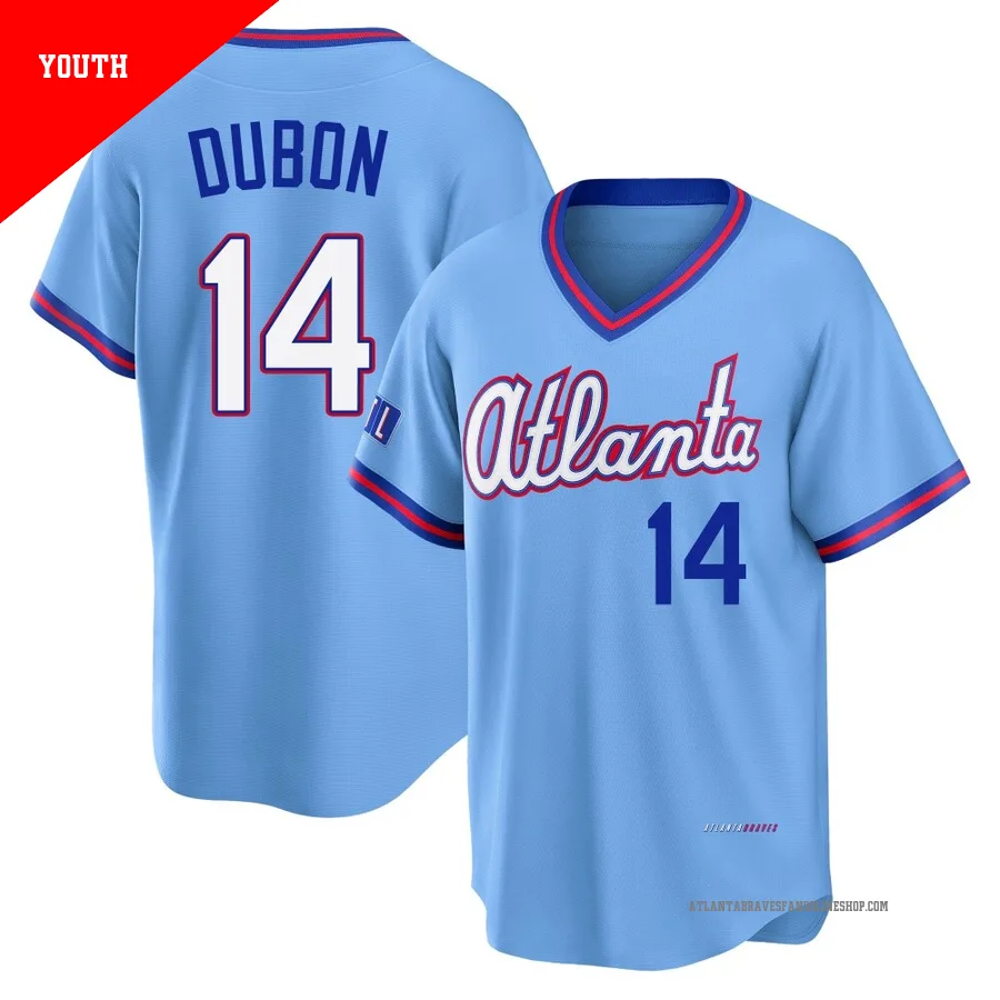 Atlanta Braves ＃14 Mauricio Dubon Youth Limited Powder 2026 City Connect Stadium Jersey - Blue