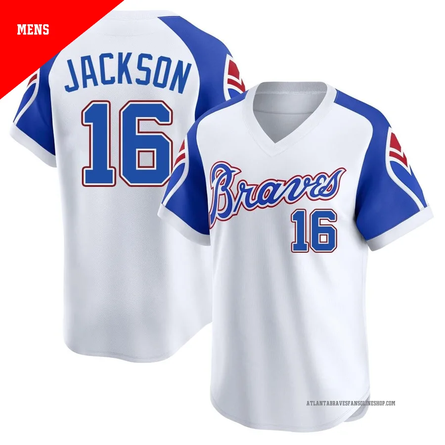 Atlanta Braves ＃16 Sonny Jackson Men's Limited Throwback Cooperstown Collection Jersey - White