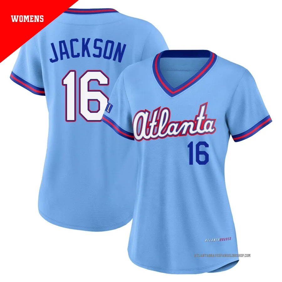 Atlanta Braves ＃16 Sonny Jackson Women's Limited Powder 2026 City Connect Stadium Jersey - Blue