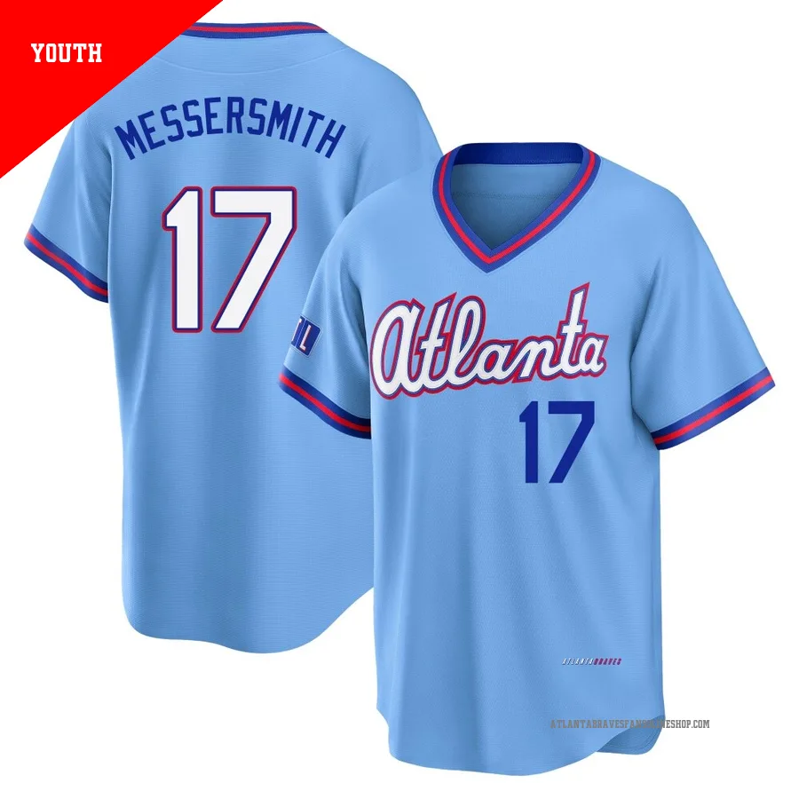 Atlanta Braves ＃17 Andy Messersmith Youth Limited Powder 2026 City Connect Stadium Jersey - Blue