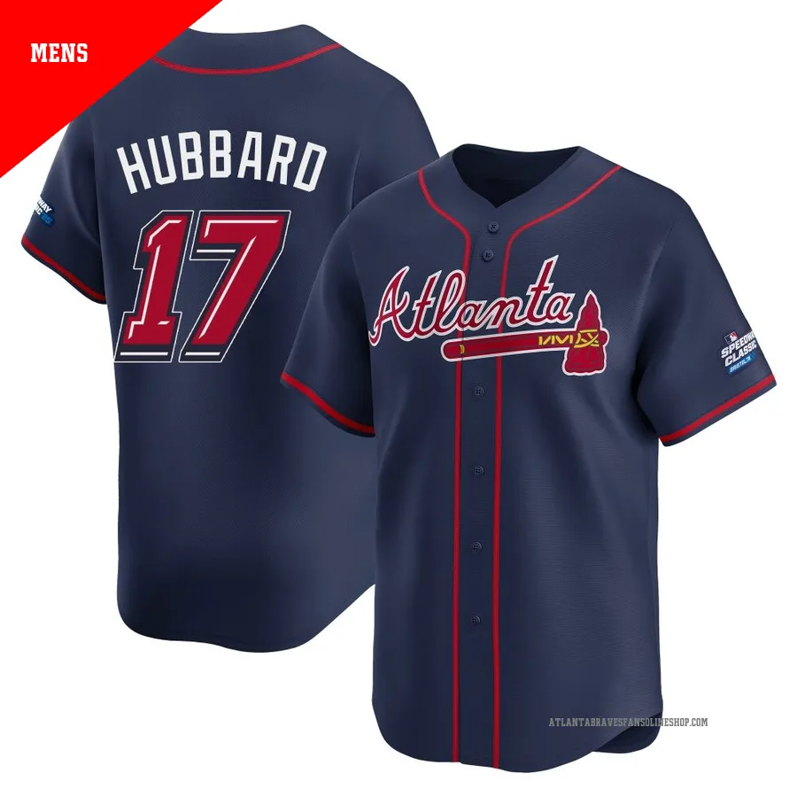Atlanta Braves ＃17 Glenn Hubbard Men's Limited 2025 Speedway Classic Alternate Jersey - Navy