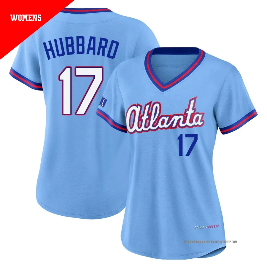 Atlanta Braves ＃17 Glenn Hubbard Women's Limited Powder 2026 City Connect Stadium Jersey - Blue
