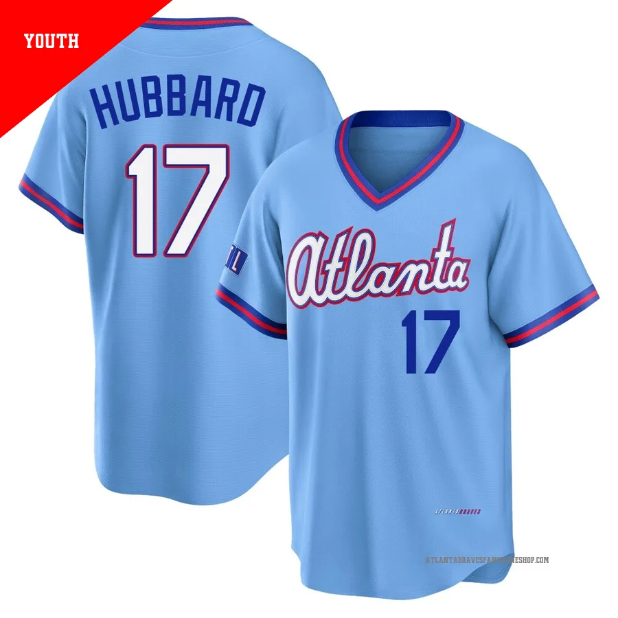 Atlanta Braves ＃17 Glenn Hubbard Youth Limited Powder 2026 City Connect Stadium Jersey - Blue
