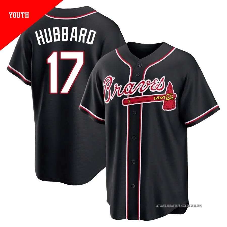 Atlanta Braves ＃17 Glenn Hubbard Youth Replica Fashion Out Jersey - Black