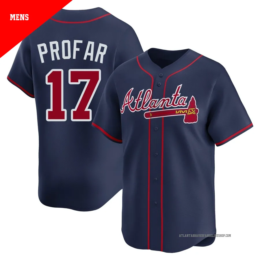 Atlanta Braves ＃17 Jurickson Profar Men's Limited Alternate Jersey - Navy