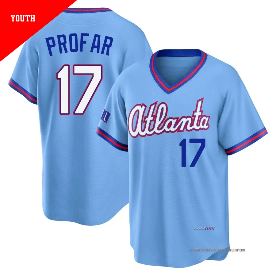 Atlanta Braves ＃17 Jurickson Profar Youth Limited Powder 2026 City Connect Stadium Jersey - Blue