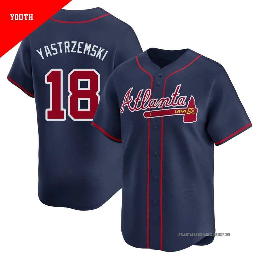 Atlanta Braves ＃18 Mike Yastrzemski Youth Limited Alternate Jersey - Navy