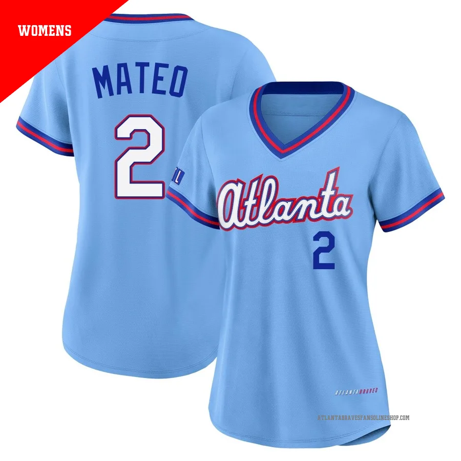 Atlanta Braves ＃2 Jorge Mateo Women's Limited Powder 2026 City Connect Stadium Jersey - Blue