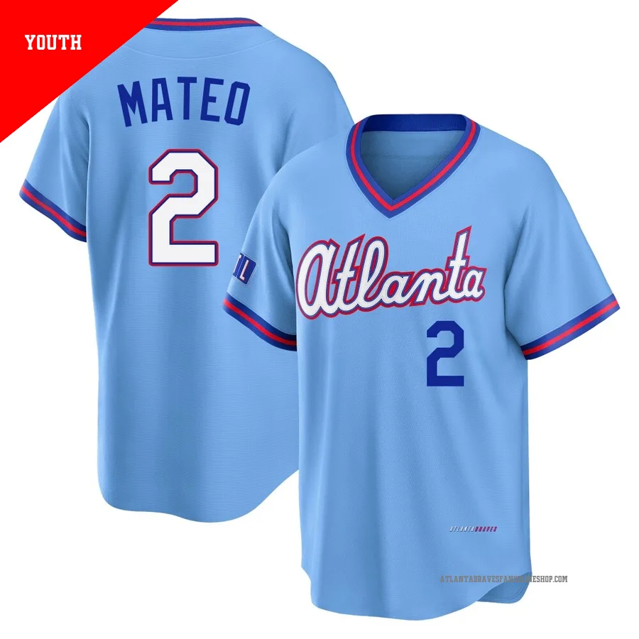 Atlanta Braves ＃2 Jorge Mateo Youth Limited Powder 2026 City Connect Stadium Jersey - Blue