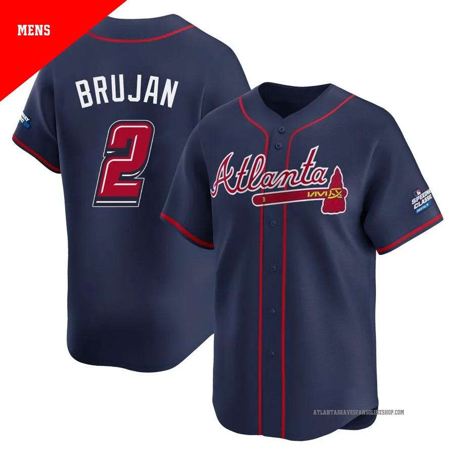 Atlanta Braves ＃2 Vidal Brujan Men's Limited 2025 Speedway Classic Alternate Jersey - Navy