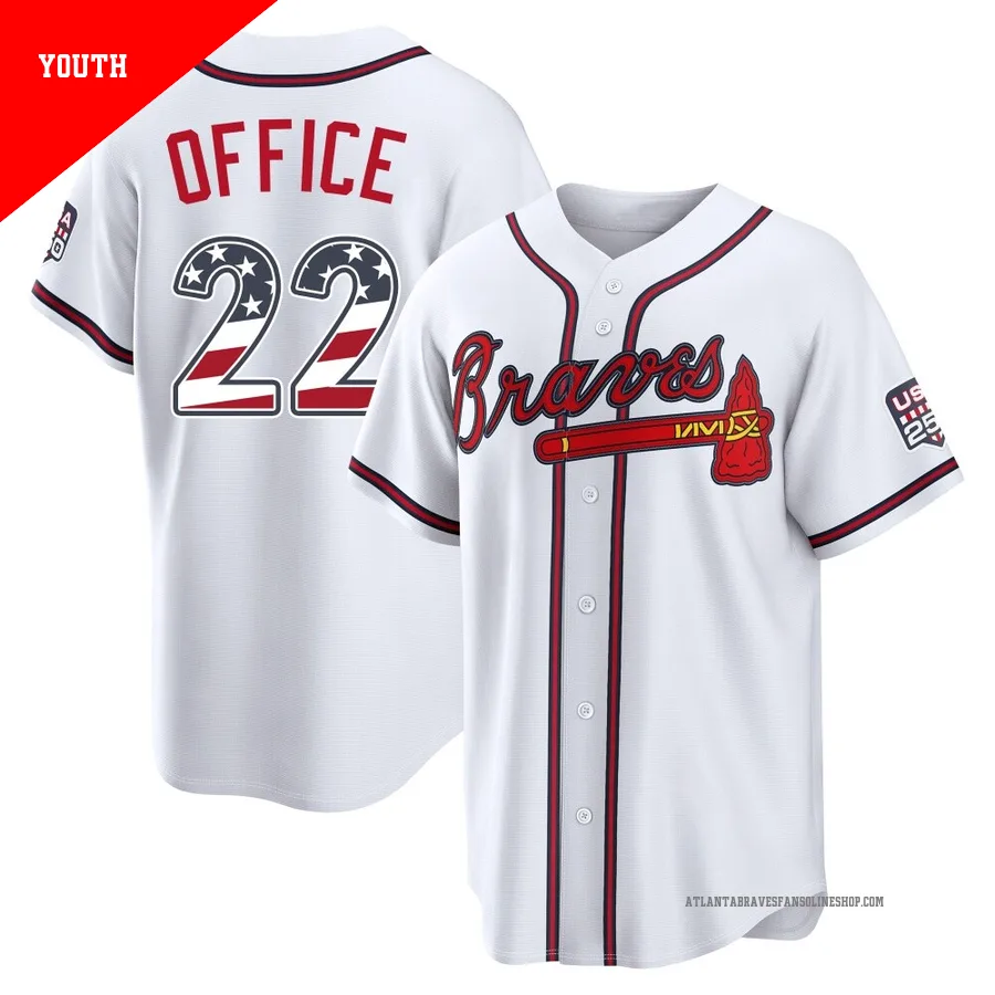 Atlanta Braves ＃22 Rowland Office Youth Limited USA 250 Fourth Of July Home Stadium Jersey - White