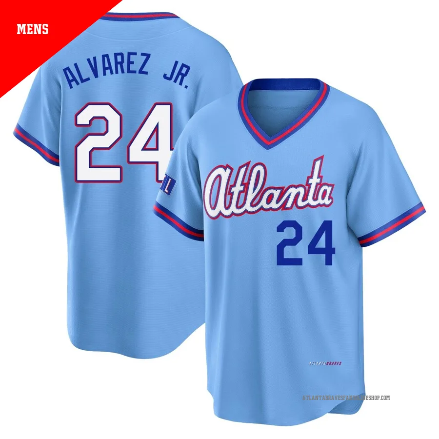 Atlanta Braves ＃24 Nacho Alvarez Jr. Men's Limited Powder 2026 City Connect Stadium Jersey - Blue