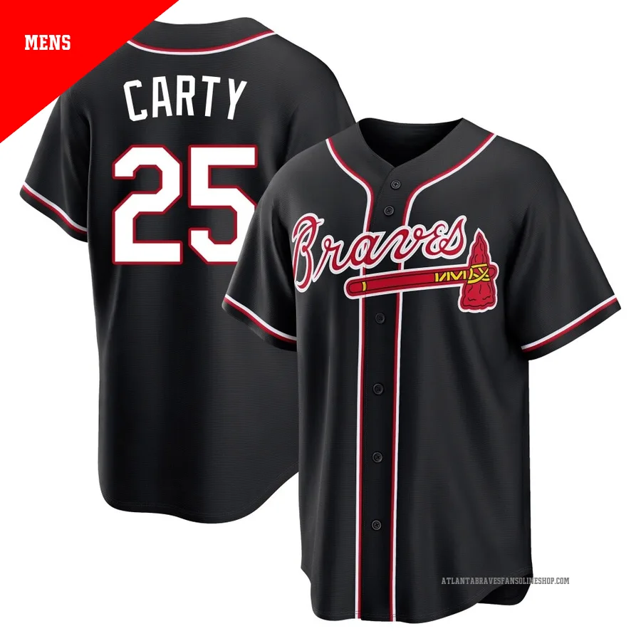 Atlanta Braves ＃25 Rico Carty Men's Replica Fashion Out Jersey - Black