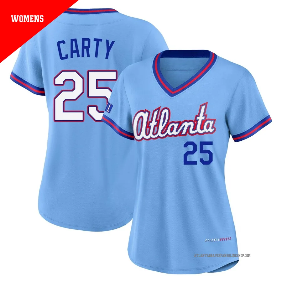 Atlanta Braves ＃25 Rico Carty Women's Limited Powder 2026 City Connect Stadium Jersey - Blue