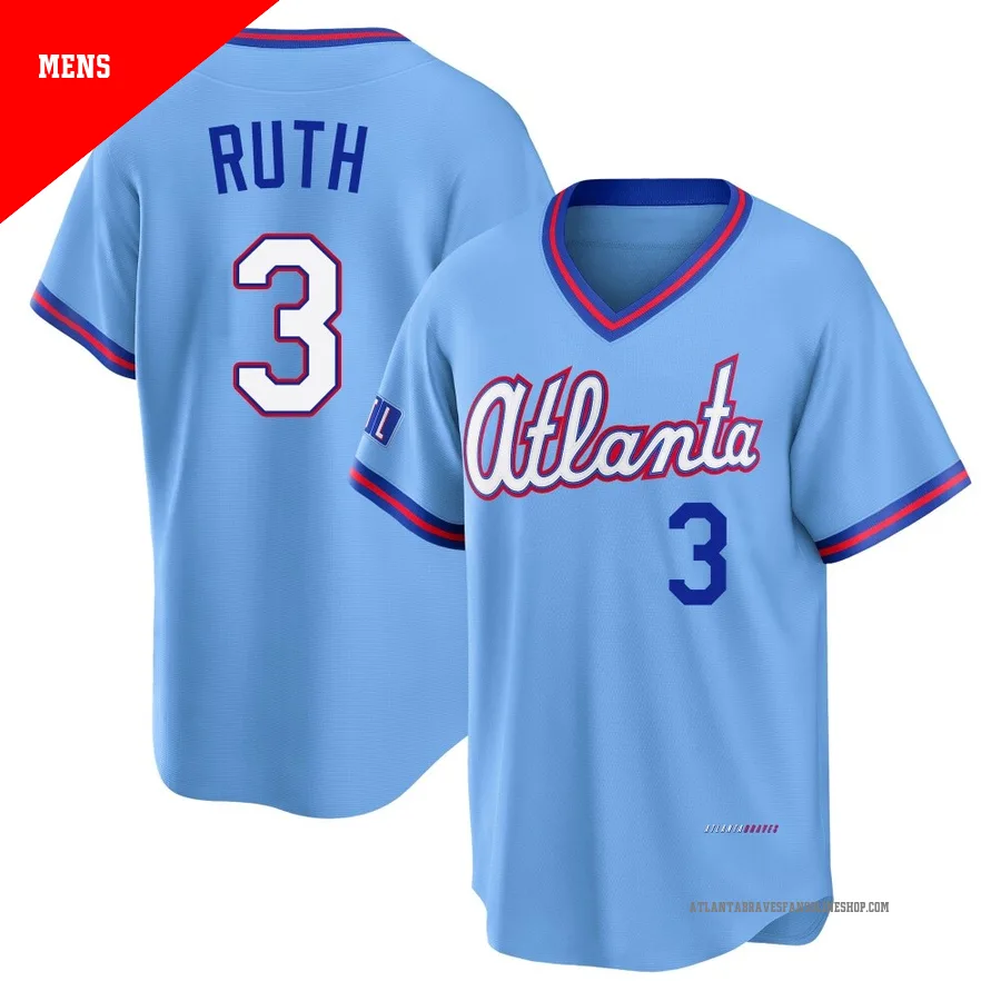 Atlanta Braves ＃3 Babe Ruth Men's Limited Powder 2026 City Connect Stadium Jersey - Blue