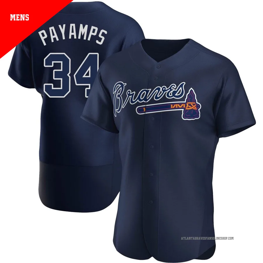 Atlanta Braves ＃34 Joel Payamps Men's Authentic Alternate Team Name Jersey - Navy