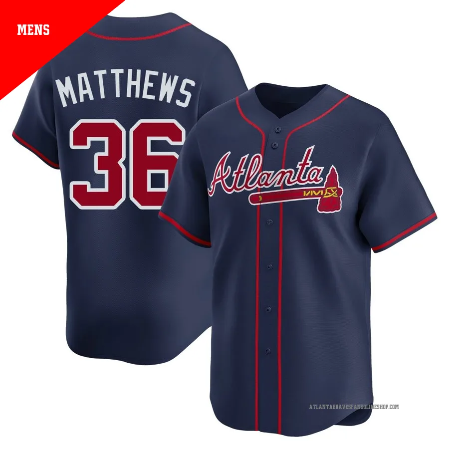 Atlanta Braves ＃36 Gary Matthews Men's Limited Alternate Jersey - Navy