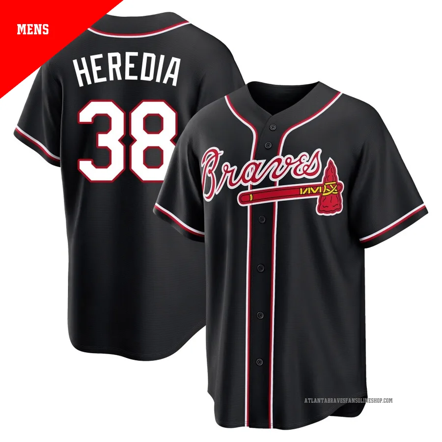 Atlanta Braves ＃38 Guillermo Heredia Men's Replica Fashion Out Jersey - Black
