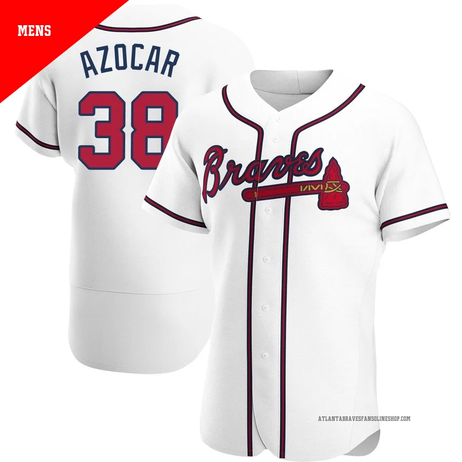 Atlanta Braves ＃38 Jose Azocar Men's Authentic Home Jersey - White