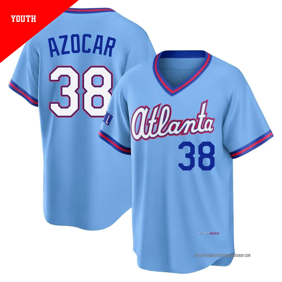 Atlanta Braves ＃38 Jose Azocar Youth Limited Powder 2026 City Connect Stadium Jersey - Blue