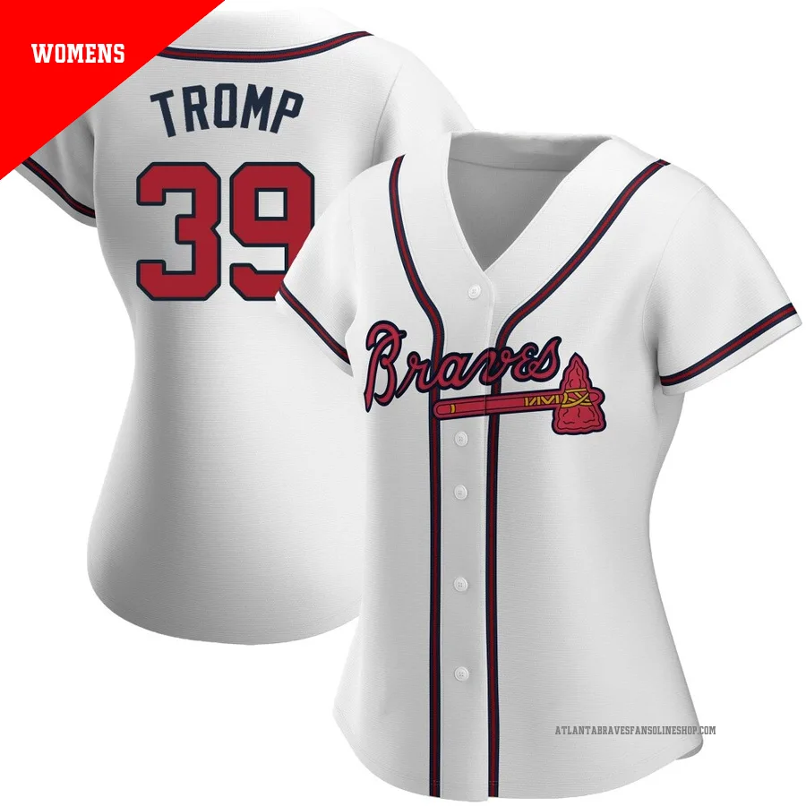 Atlanta Braves ＃39 Chadwick Tromp Women's Replica Home Jersey - White