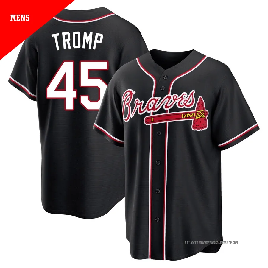 Atlanta Braves ＃45 Chadwick Tromp Men's Replica Fashion Out Jersey - Black