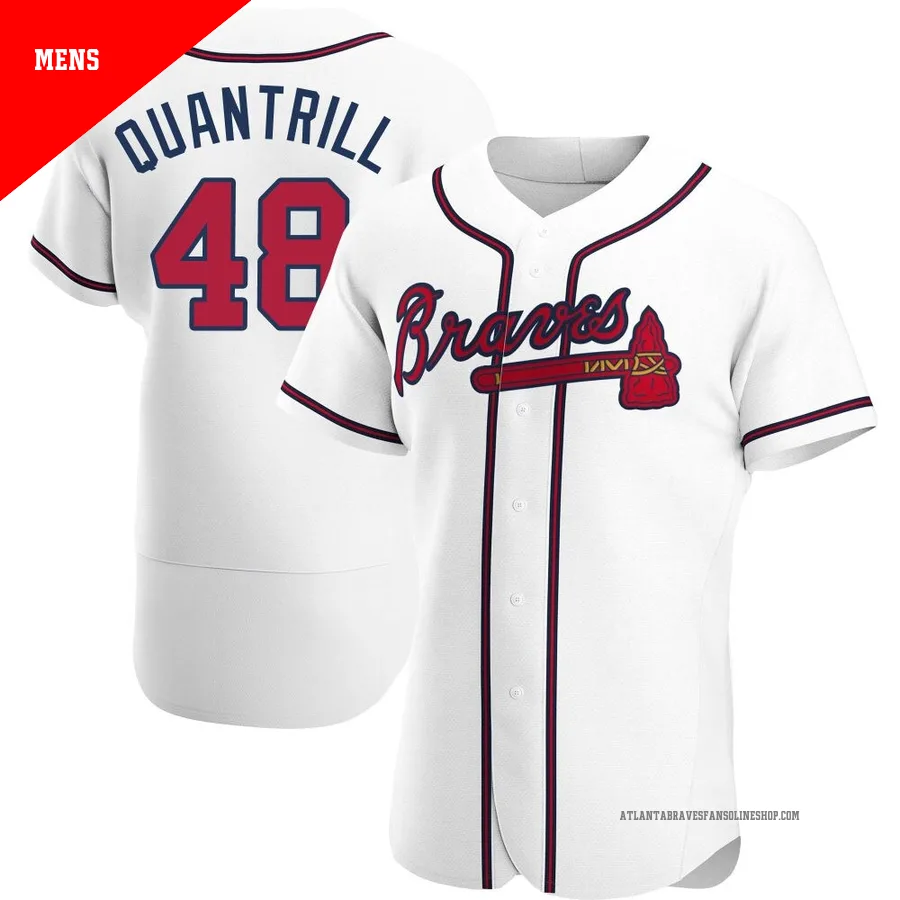 Atlanta Braves ＃48 Cal Quantrill Men's Authentic Home Jersey - White