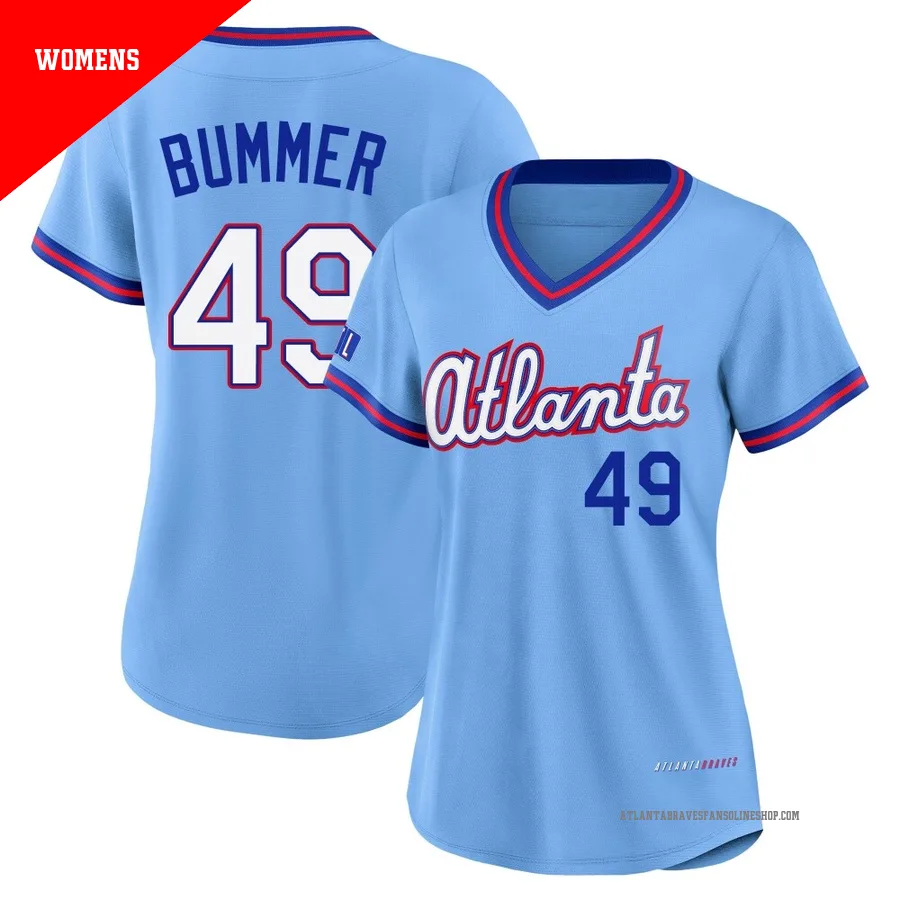 Atlanta Braves ＃49 Aaron Bummer Women's Limited Powder 2026 City Connect Stadium Jersey - Blue
