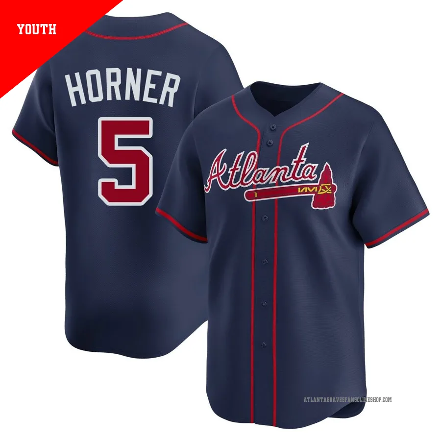 Atlanta Braves ＃5 Bob Horner Youth Limited Alternate Jersey - Navy