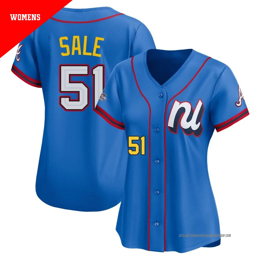 Atlanta Braves ＃51 Chris Sale Women's Limited National League 2025 All-Star Edition Jersey - Blue