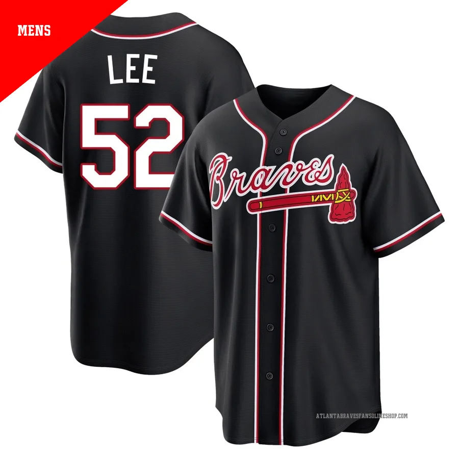 Atlanta Braves ＃52 Dylan Lee Men's Replica Fashion Out Jersey - Black