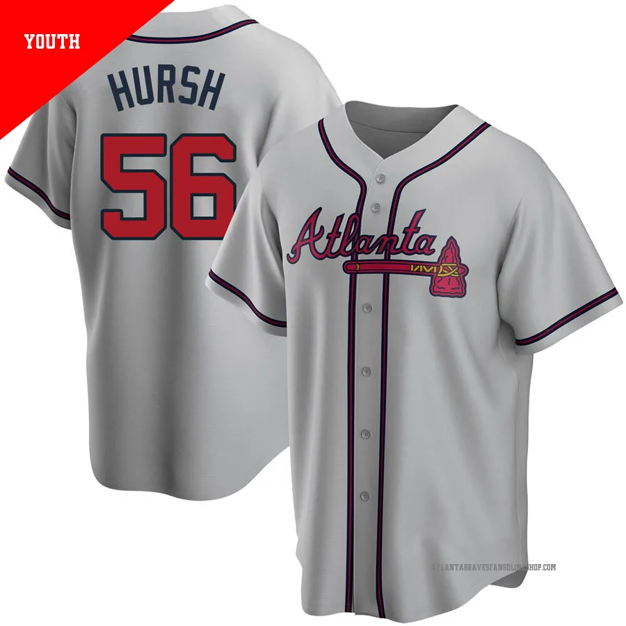 Atlanta Braves ＃56 Jason Hursh Youth Replica Road Jersey - Gray