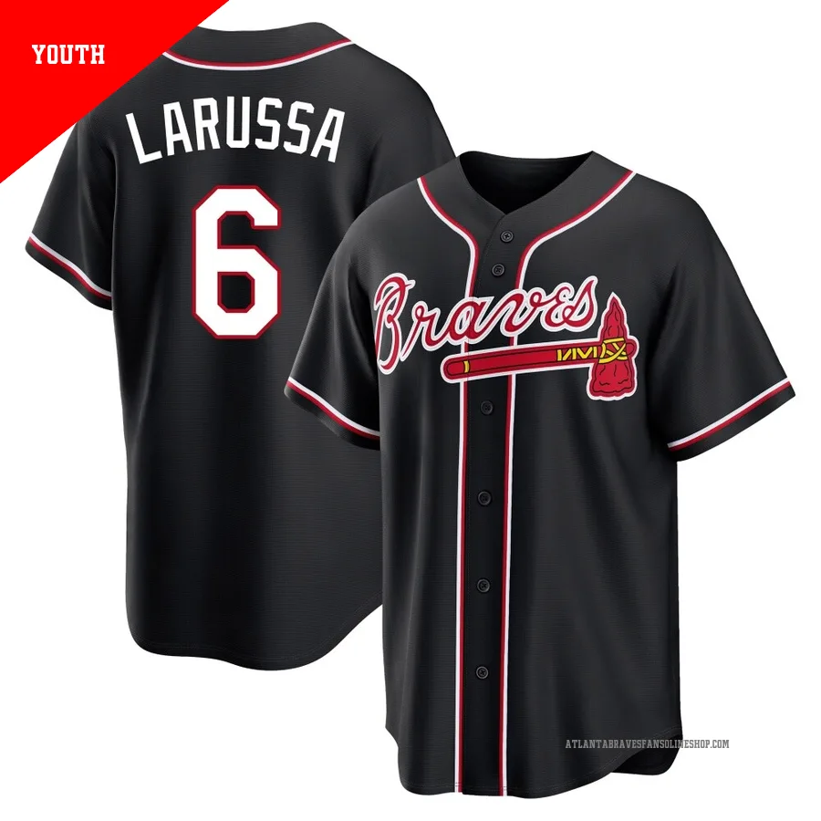Atlanta Braves ＃6 Tony Larussa Youth Replica Fashion Out Jersey - Black