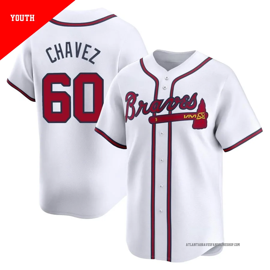 Atlanta Braves ＃60 Jesse Chavez Youth Limited Home Jersey - White