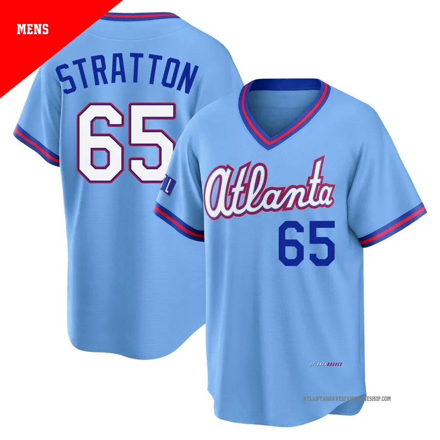 Atlanta Braves ＃65 Hunter Stratton Men's Limited Powder 2026 City Connect Stadium Jersey - Blue
