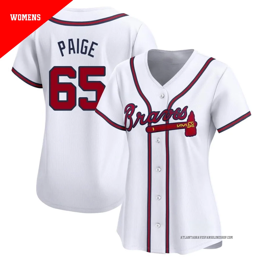 Atlanta Braves ＃65 Satchel Paige Women's Limited Home Jersey - White