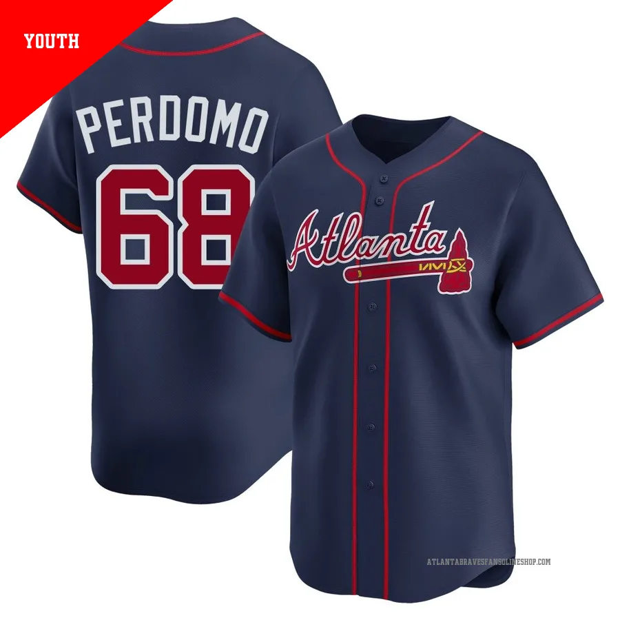 Atlanta Braves ＃68 Angel Perdomo Youth Limited Alternate Jersey - Navy