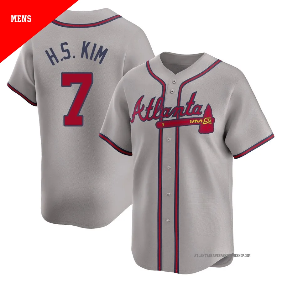 Atlanta Braves ＃7 Ha-Seong Kim Men's Limited Away Jersey - Gray