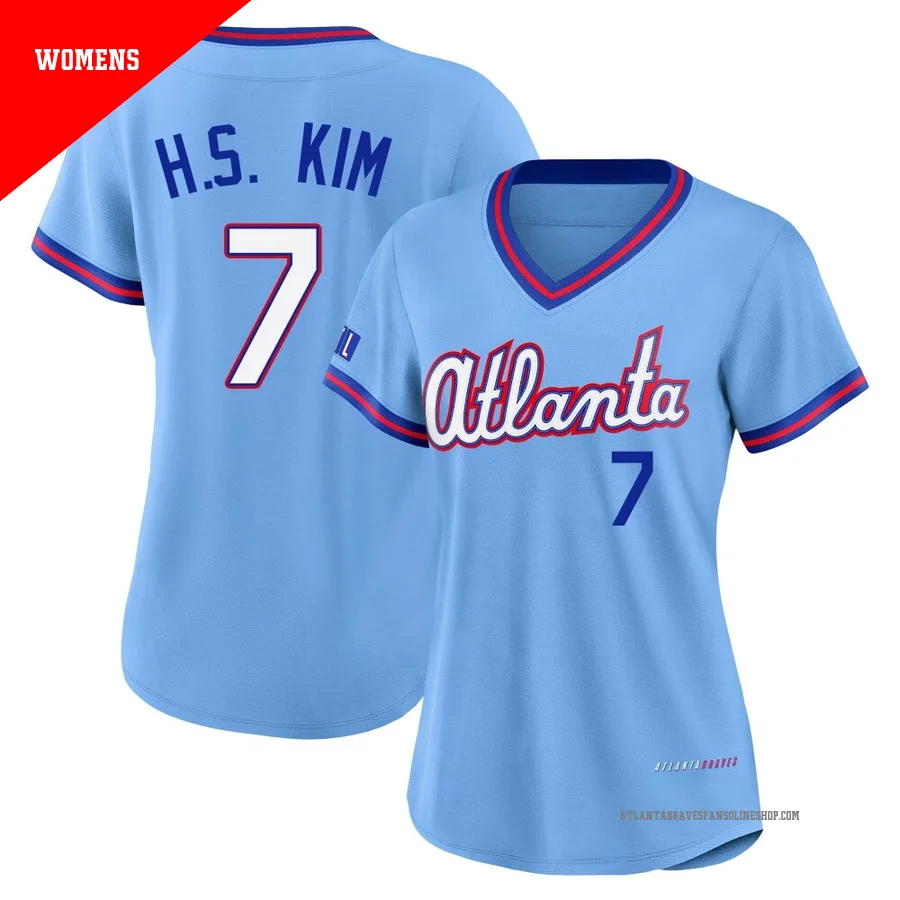 Atlanta Braves ＃7 Ha-Seong Kim Women's Limited Powder 2026 City Connect Stadium Jersey - Blue