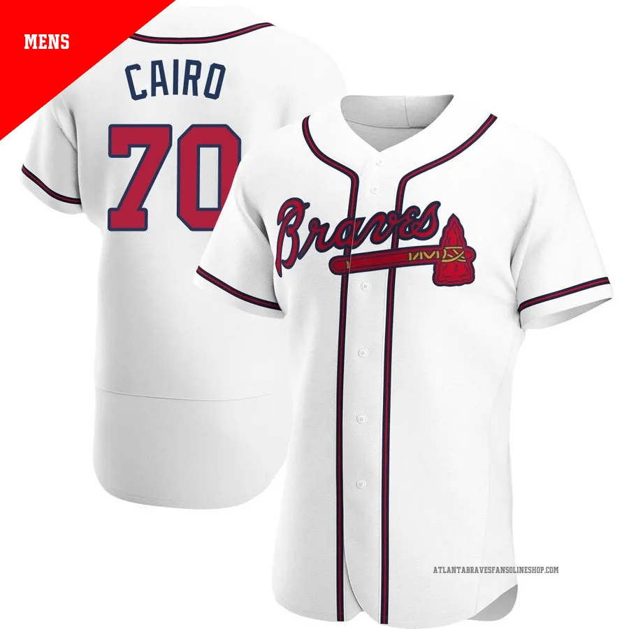 Atlanta Braves ＃70 Christian Cairo Men's Authentic Home Jersey - White