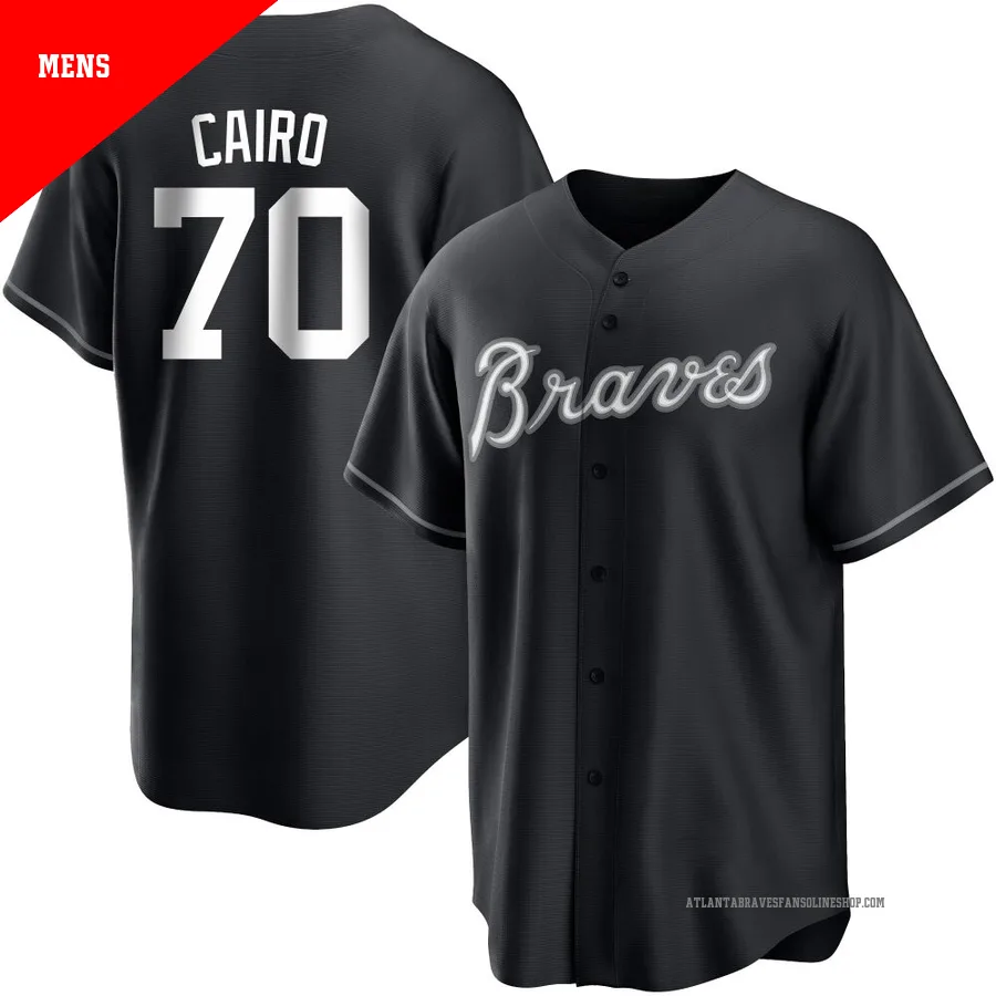 Atlanta Braves ＃70 Christian Cairo Men's Replica Jersey - Black/White