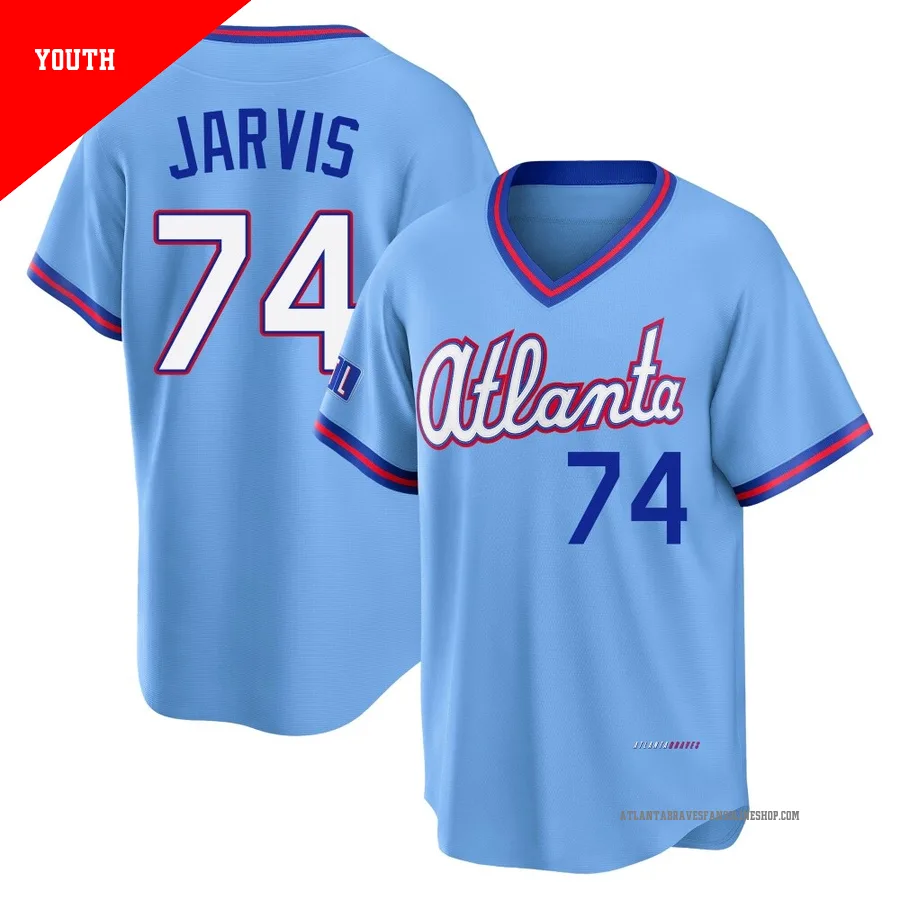 Atlanta Braves ＃74 Jim Jarvis Youth Limited Powder 2026 City Connect Stadium Jersey - Blue