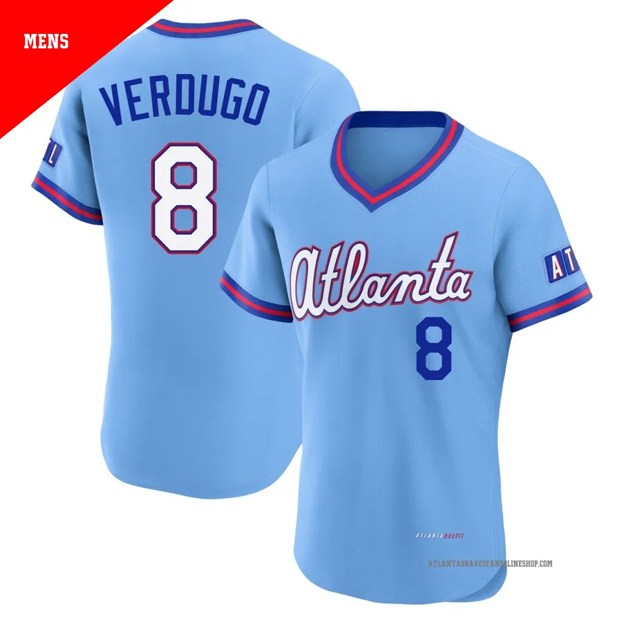 Atlanta Braves ＃8 Alex Verdugo Men's Authentic Powder 2026 City Connect Stadium Jersey - Blue