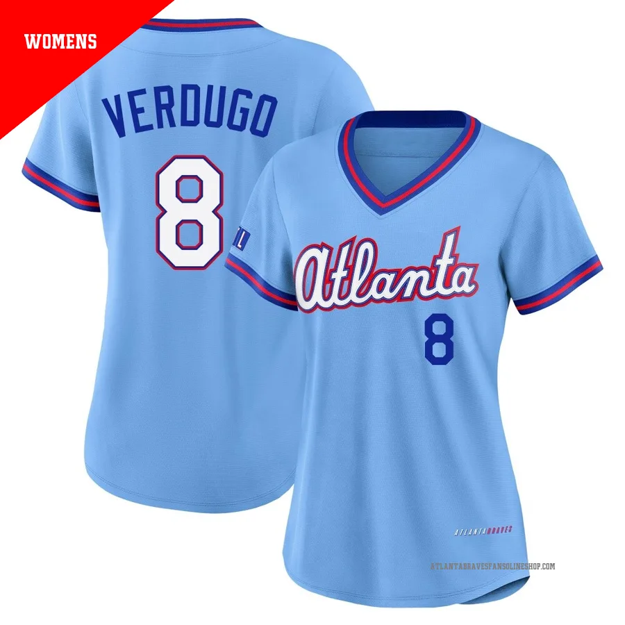 Atlanta Braves ＃8 Alex Verdugo Women's Limited Powder 2026 City Connect Stadium Jersey - Blue